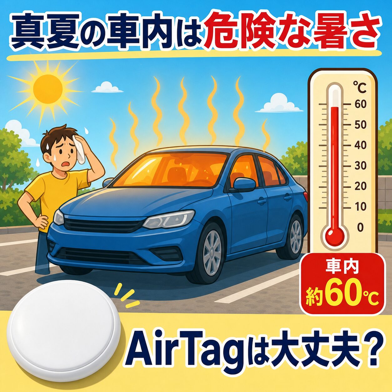 真夏の車内は危険な暑さ